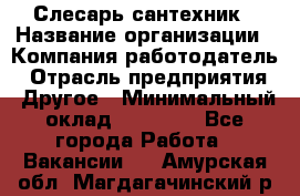 Слесарь-сантехник › Название организации ­ Компания-работодатель › Отрасль предприятия ­ Другое › Минимальный оклад ­ 20 000 - Все города Работа » Вакансии   . Амурская обл.,Магдагачинский р-н